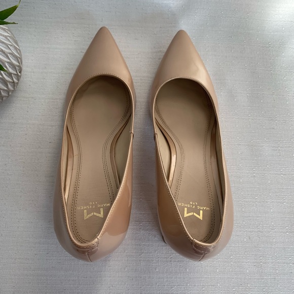 Marc Fisher LTD Zala Simmery Patent Learns Block Heel Dress Pumps Woman’s 7.5M - Picture 8 of 12